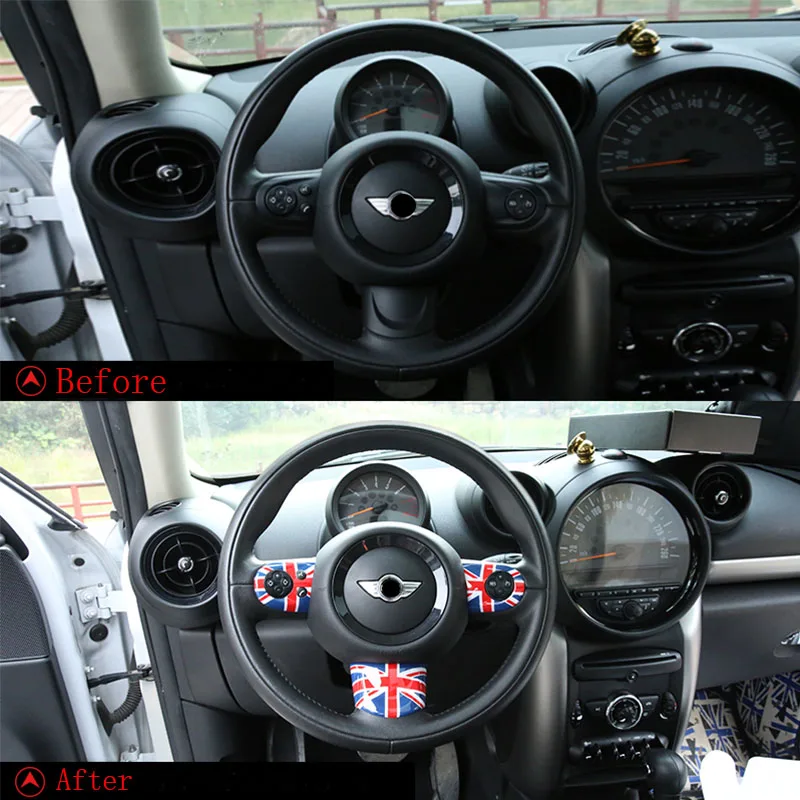 3 шт Юнион Джек чехол рулевого колеса автомобиля стикер для mini cooper JCW Clubman R55 R56 R57 R58