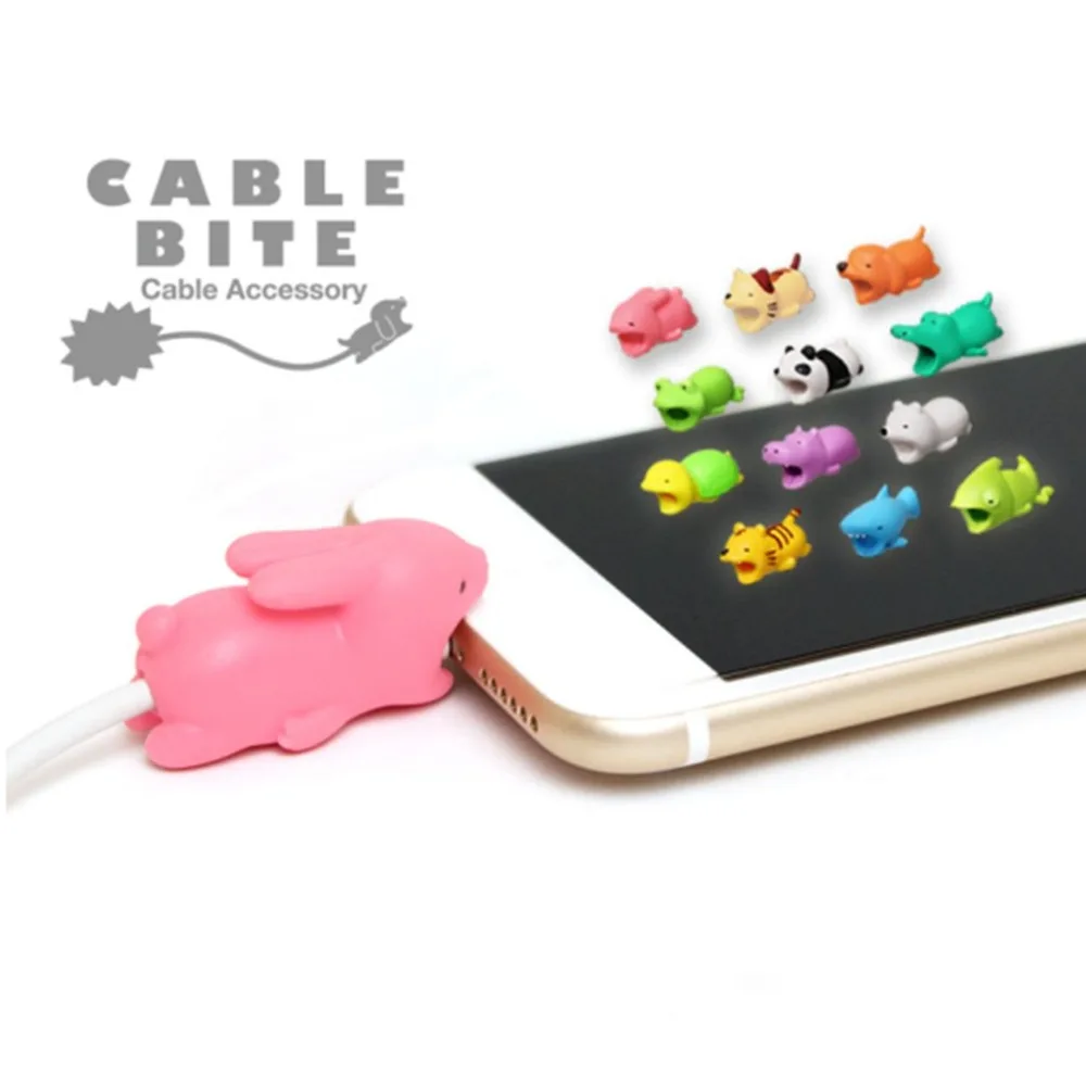 Милые животные кабель протектор для iPhone huawei животных укусы анти-разрыв USB кабель Органайзер кабель управление для телефонов кабель
