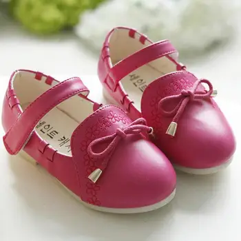 

New summer Girls Leather Shoes Fashion Bowknot Children Casual Shoes Dermis Pure Color Ventilate Kids Princess Footwear Bj17120