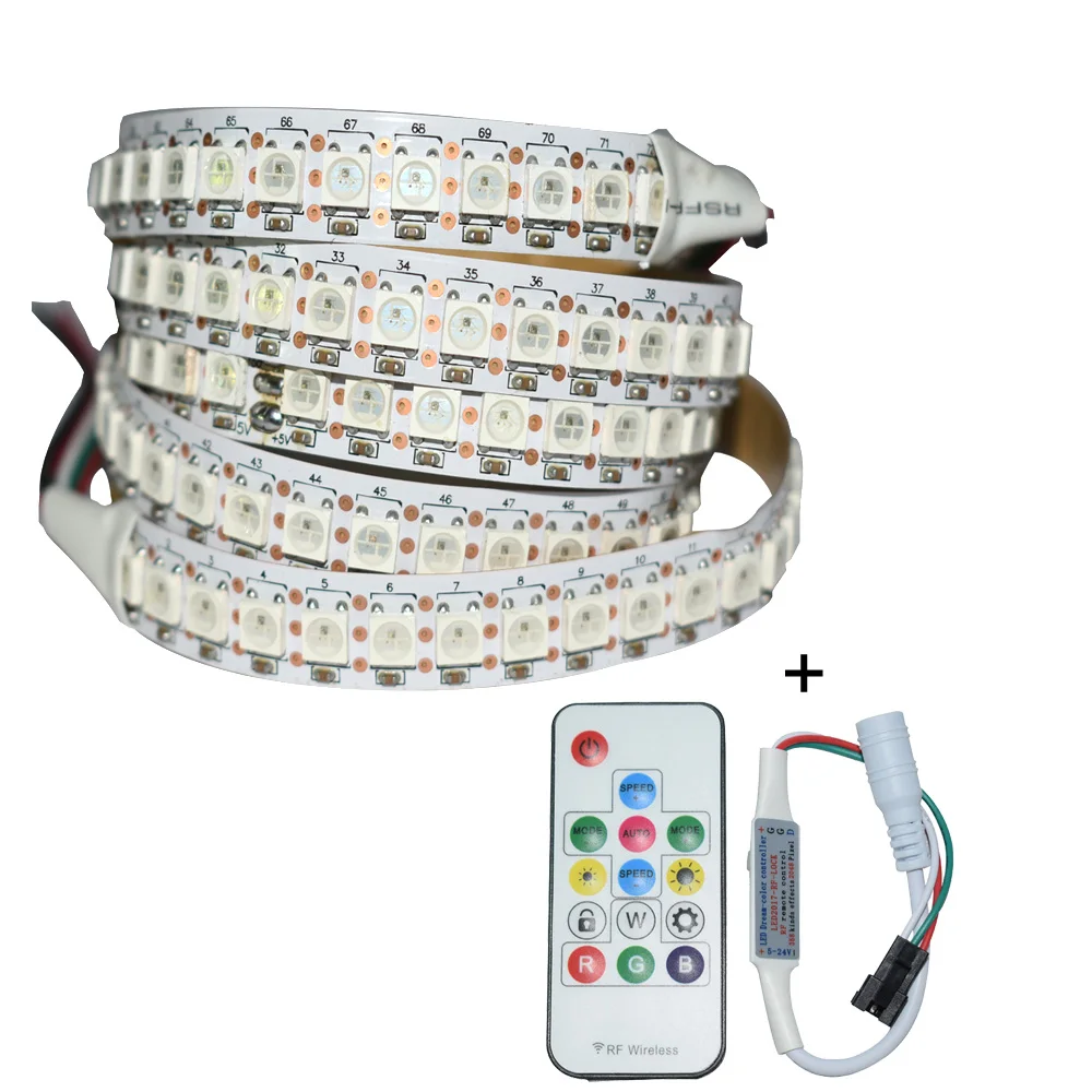 

Grnflashing 144LED/m WS2812b LED strip RGB light with Controller Smart Built-in IC ambilight strip for TV background decoration