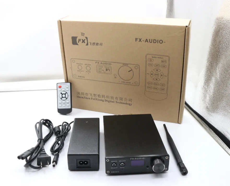 2019 FX de Audio nuevo D802C PRO Bluetooth@4.2 APTX La amplificador Digital de entrada USB/AUX/óptico Coaxial 24Bit/192 KHz 80 W * 2 DC32V/5A