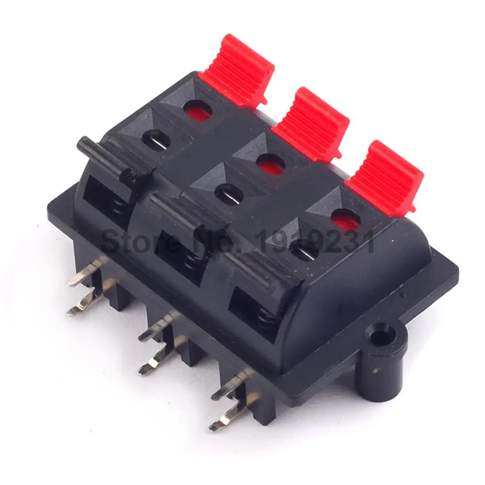 

5PCS Double Row 6 Positions (side/curved foot) Connector Terminal Push in Jack Spring Load Audio Speaker Terminals