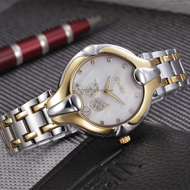 Женские кварцевые часы BELBI наручные с золотым механизмом Relogio Feminino Montre Femme новинка
