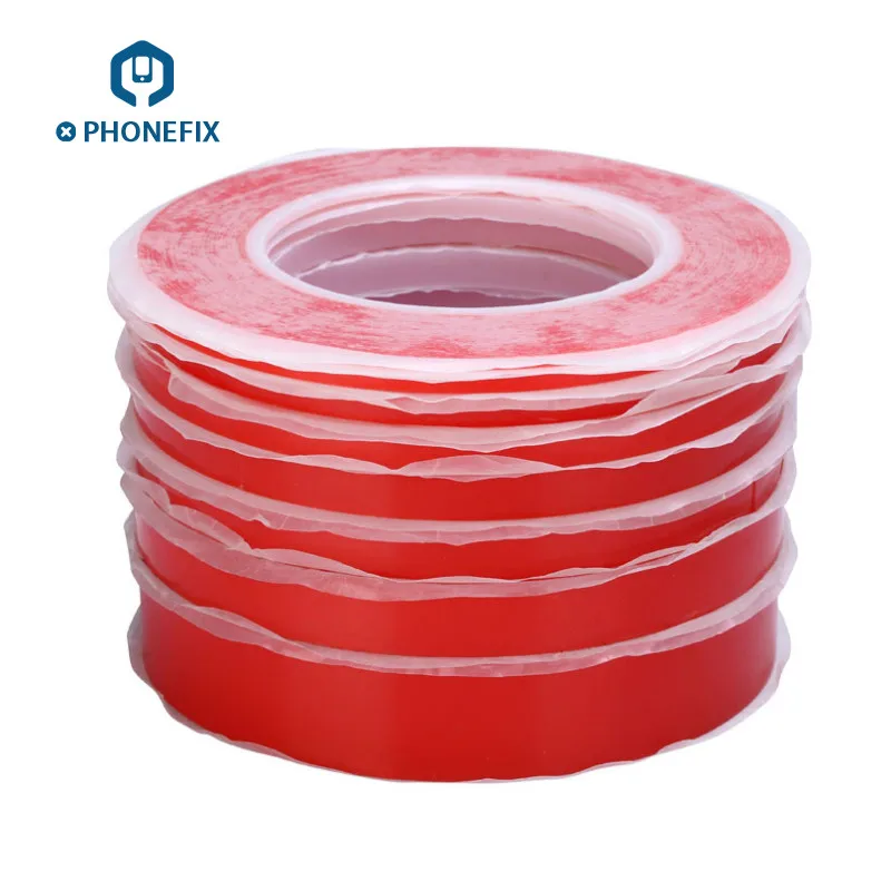 

Phone pcb Repair tape Length 25M Red Film Double Sided Transparent Tape Heat/Cold Resistant PET Strong Adhesive Tape Sticker