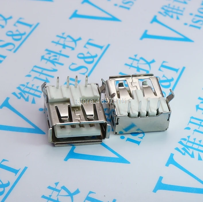 Прямоугольный гнездовой разъем USB типа А 90 градусов|Соединители| |