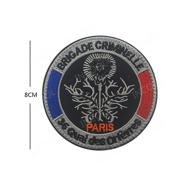 Французский флаг GIGN вышивка патч французский GIPN военный тактический боевой патчи эмблема аппликации череп вышитые значки-нашивки - Цвет: 4