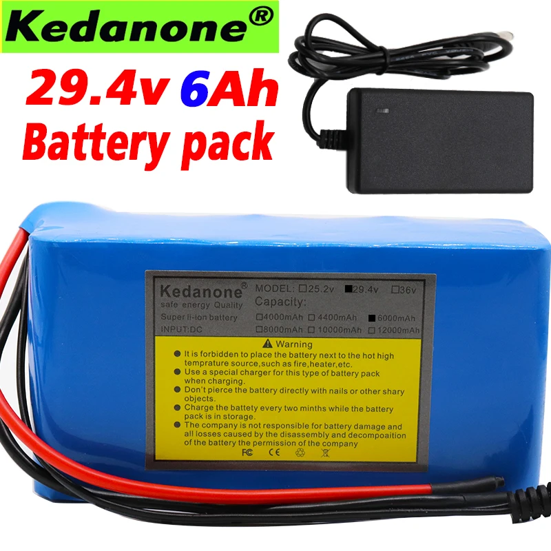 Высокая емкость 24 V 6Ah 7S3P 18650 литий-ионный аккумулятор 29,4 v 6000 mah Электрический велосипед мопед/литий-ионный аккумулятор+ зарядное устройство