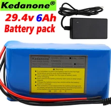 Высокая емкость 24 V 6Ah 7S3P 18650 литий-ионный аккумулятор 29,4 v 6000 mah Электрический велосипед мопед/литий-ионный аккумулятор+ зарядное устройство