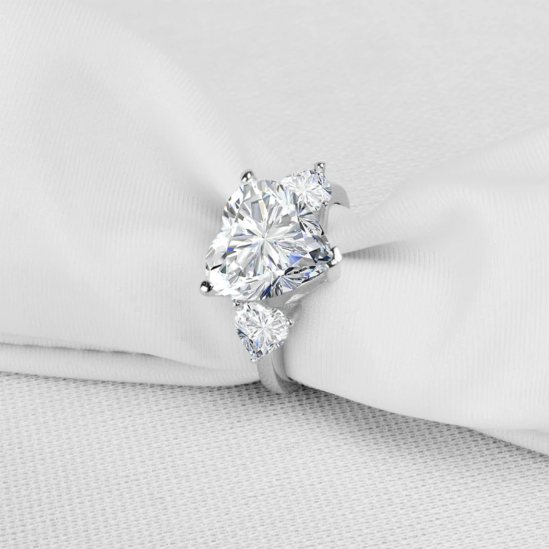 QYI 5 ct классические обручальные кольца 925 пробы Серебряное сердце огранка Sona Имитация бриллианта женские свадебные ювелирные кольца Подарки