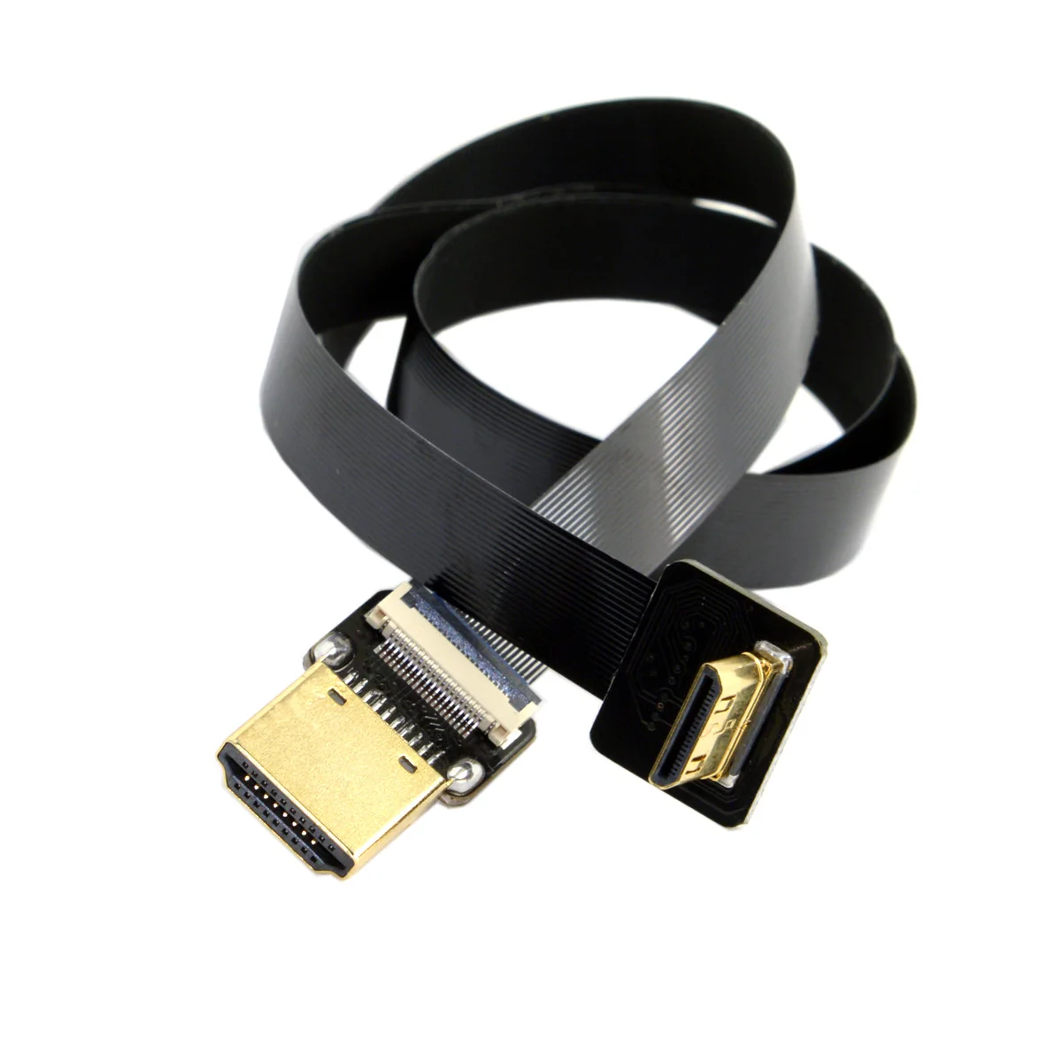 

10pcs/lot FPV 90 Degree Up Angled FPV Mini HDMI Male to HDMI Male FPC Flat Cable for FPV HDTV Multicopter Aerial Photography