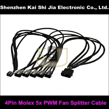 

20PCS / Lot Factory Price 4Pin Molex to 5x PWM Fan Splitter Cable