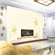 Пользовательские 3D печати DIY ткани и текстильные обои для стен ткань цветок моющиеся зеленый матовый шелк для гостиной спальни дома декор