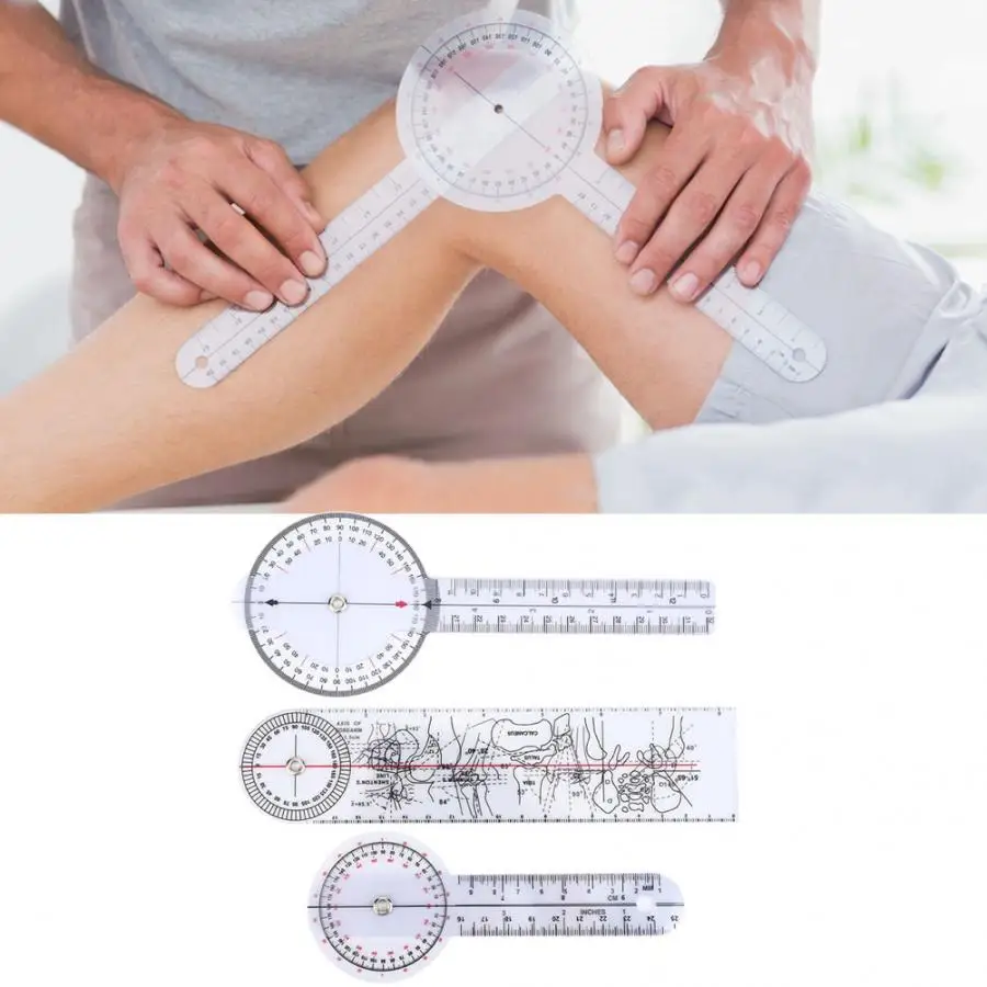 

3Pcs Medical Spinal Ruler 6/8/10 inch 360 Degree Protractor Angle Medical Ruler Spinal Goniometer
