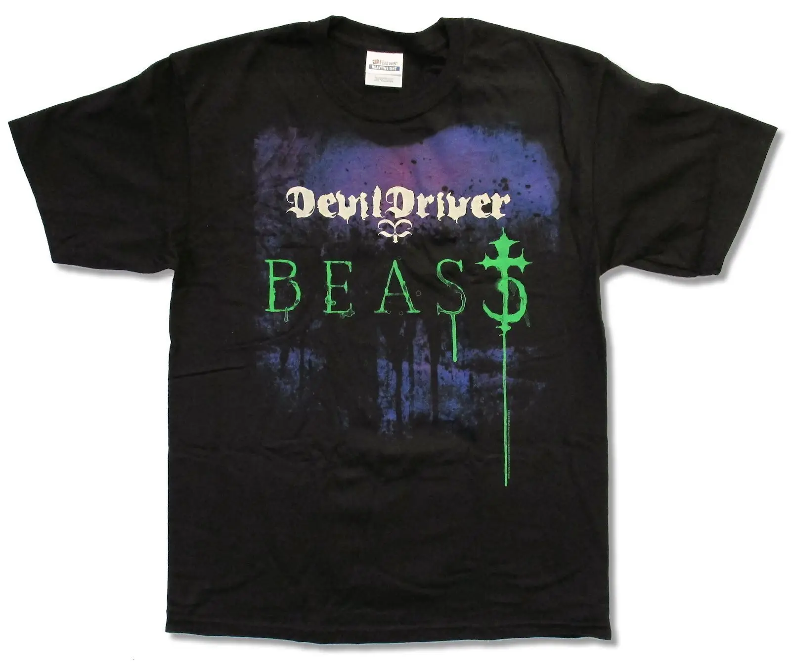 DEVILDRIVER &quotзверь&quot Черная Футболка Новый Официальный взрослых MUSIC BAND DEVIL водитель