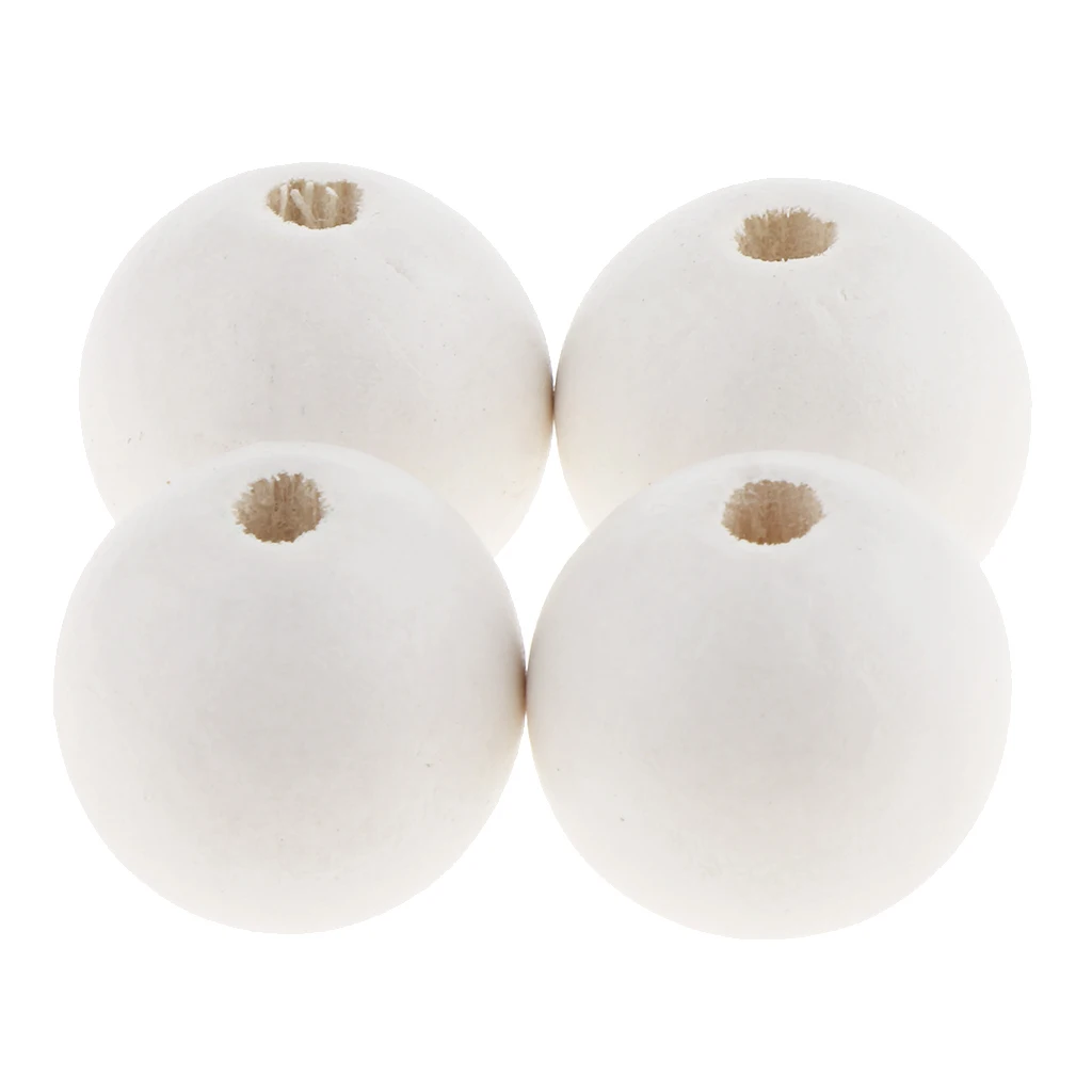 30 Pieces Dyed Color Natural Wood Spacer Loose Beads Necklace Bracelet Charms Findings 20mm