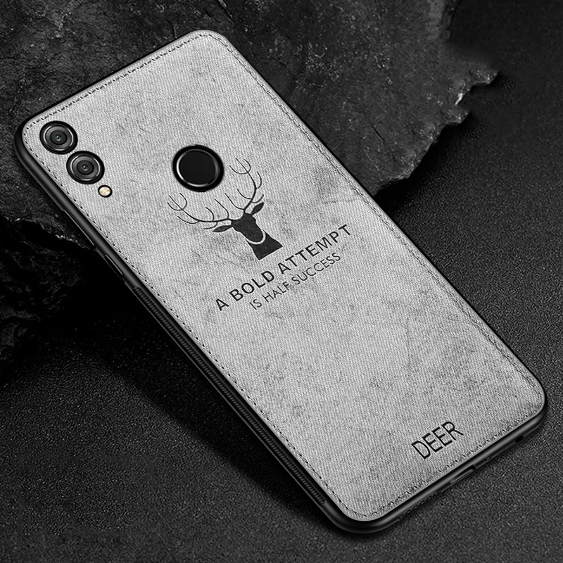 Para Huawei Honor 8X funda de tela desgastada funda trasera dura Huawei Honor 8 Lite Pro 8X Max Fundas de teléfono funda de tela de Marco suave