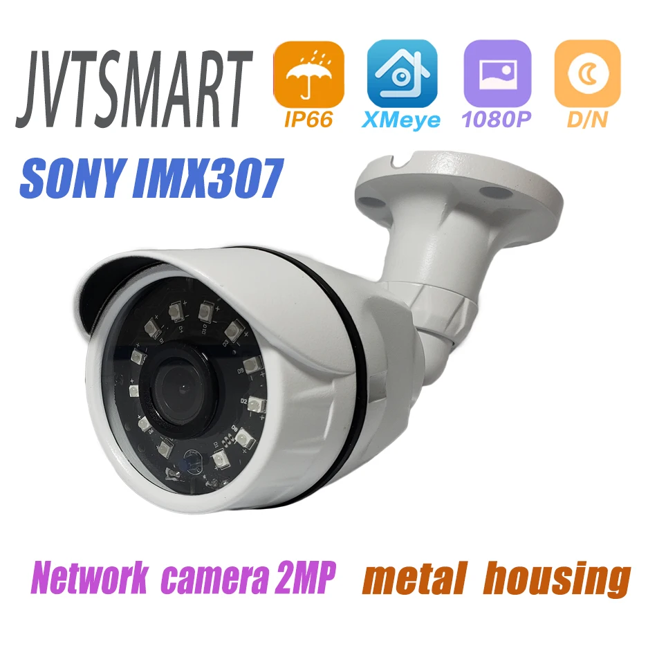 

jvtsmart H.265+ IP Camera SONY IMX307 1080P 2.8mm 3.6 mm ONVIF Starlight 48v poe network ipcam metal XMEye 12V xm CCTV outdoor