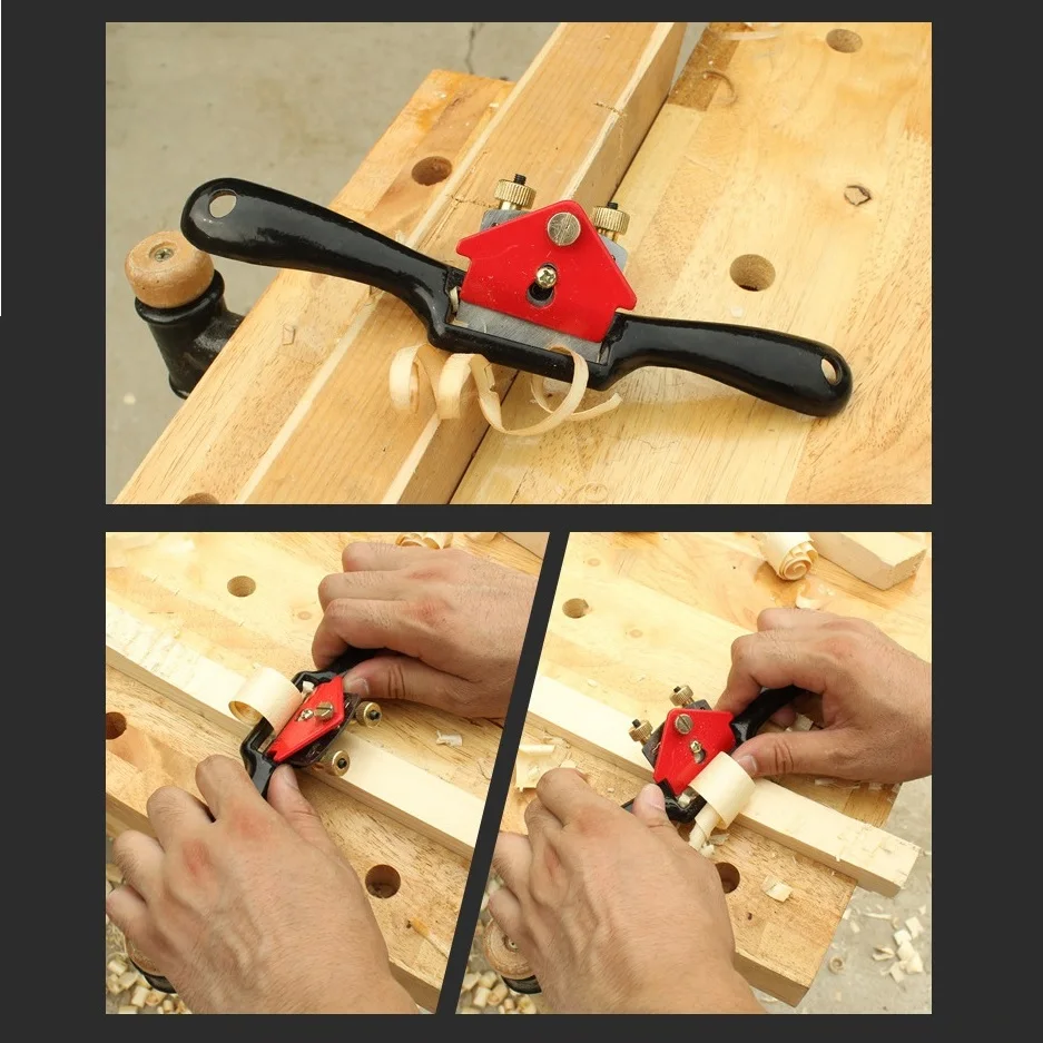 

Adjustable Plane Spokeshave Woodworking Hand Planer Trimming Tools 9 Inch Wood Hand Cutting Edge Chisel Tool with Screw