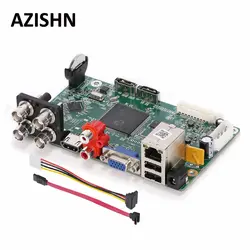 AZISHN безопасности видеонаблюдения основной Borad AHD DVR 4CH 2MP 1080N H.264 TVI CVI AHD аналоговый IP 5 в 1 Гибридный видео Регистраторы