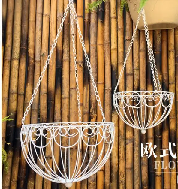 European-style iron art hanging basket flowerpot balcony outdoor hanging basket hanging flowers and plants hanging basket .