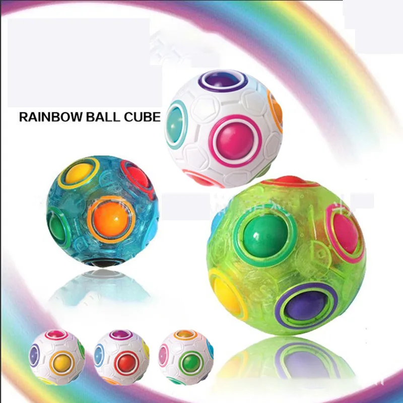 Creative Magic Cube Speed Rainbow Puzzles Ball Football Glow in the Dark Educational Learning Toys for Children Adult Kids Toys football training belt soccer ball kicking belt for adult kids football trainer football training equipment freeshipping