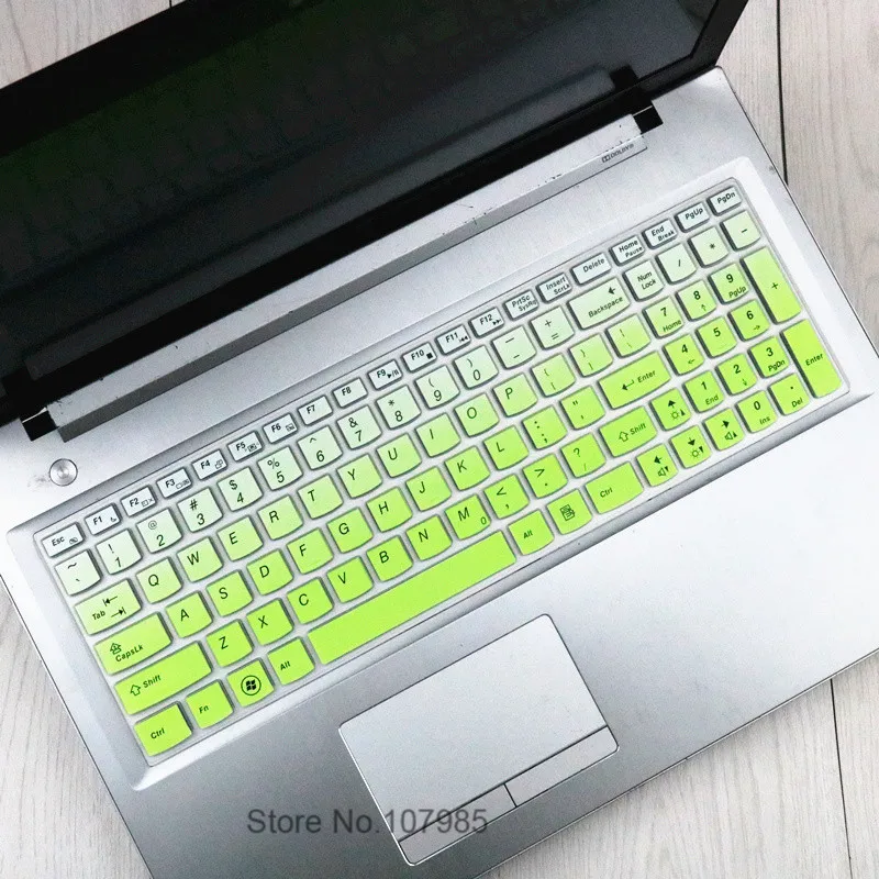 Крышка клавиатуры силиконовая для lenovo IdeaPad Y580 Y570 Y570D Y500 Y510 Y510P Z580 Z560 Z565 Z570 Z575 ноутбук - Цвет: GradualGreen