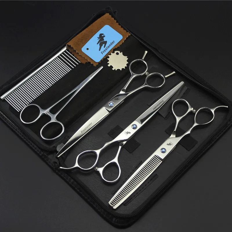 

Left-handed scissors 7-inch hairdressing scissors combination Left-handed scissors 3-piece pet scissors set