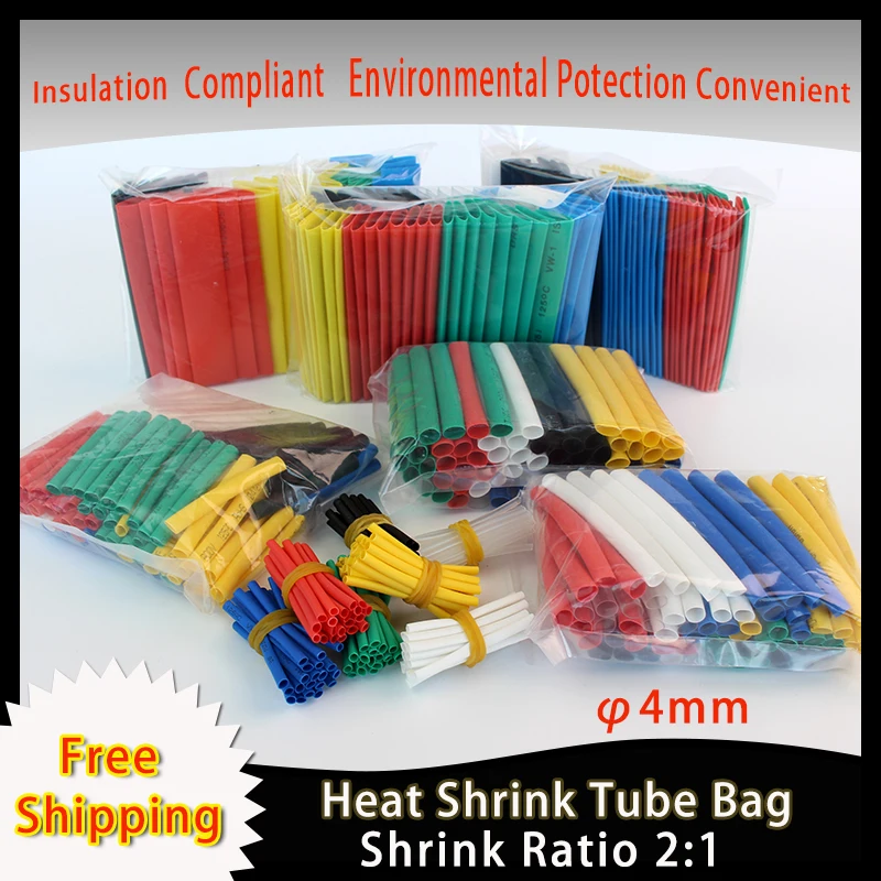 4mm Heat Shrink Tube 21 Tubing Shrikable Wrap Sleeve Wire Kit package