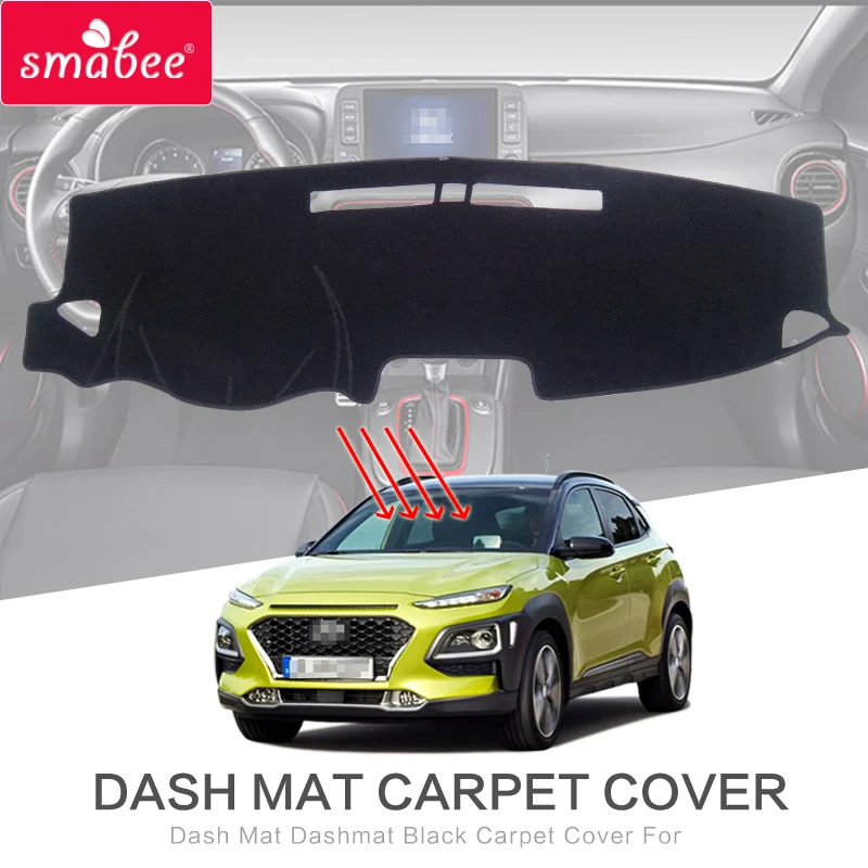 Dash Mat Dashmat Black Carpet Cover FOR HYUNDAI KONA 2018 2019 NON SLIP