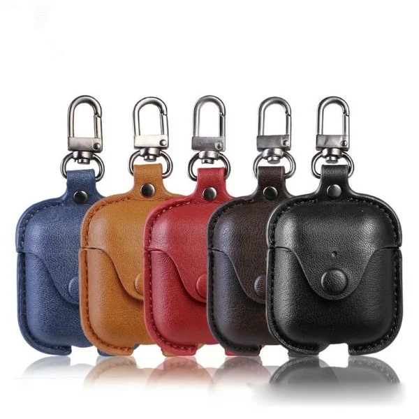 

PU Leather Case for AirPods True Wireless Bluetooth Earphone Charging Case Protective Case Cover Bag Pouch for Air Pods OnlyCase
