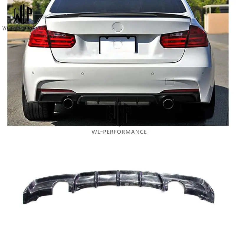 3-series F30 carbon fiber Bilateral single out rear bumper Lip for modify the BMW 3series M car body kit 12-up Modification kits |