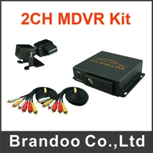 Car Security 2 Channel MDVR + 1pcs Dual Lens Car Camera Kit