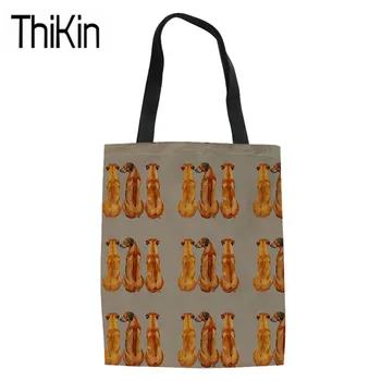 

THIKIN Rhodesan Ridgeback Print Canvas Tote Bags for Teenagers Cute Animals Book Bags Customize Ladies Foldable Shopping Bags