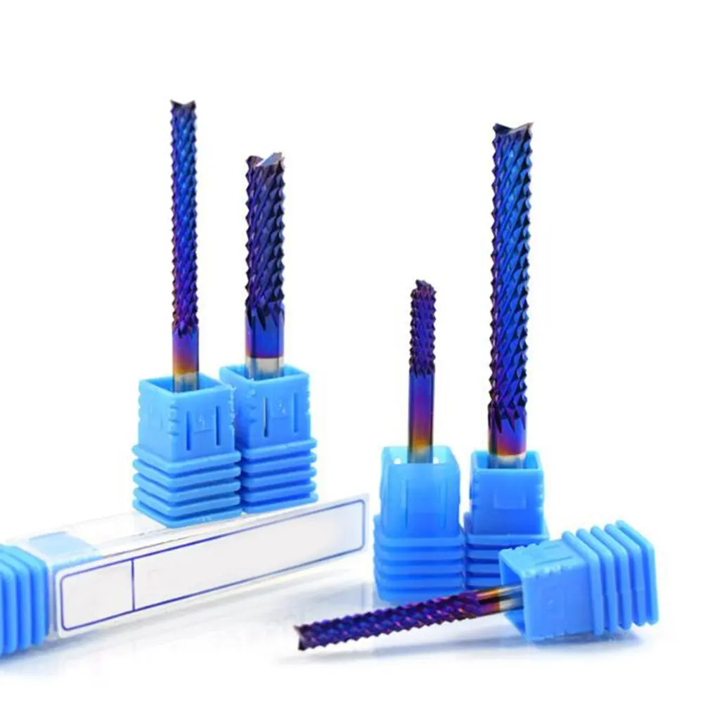 1pcs Corn milling cutter Corn Teeth Titanium Coated End Mill Cutter Milling Cutter Printed Circuit CNC Router Blue Drop Ship