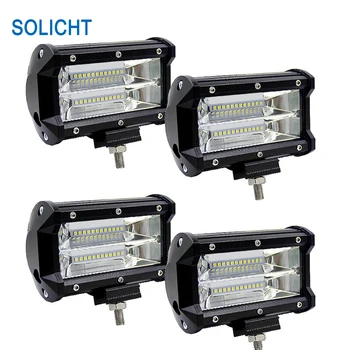 

SOLICHT 4pcs 5 inch 72W LED Work Light Bar Spot Light 12V 24V Car Truck SUV Driving Boat 4x4 4WD Car Styling Fog LED Light Bar