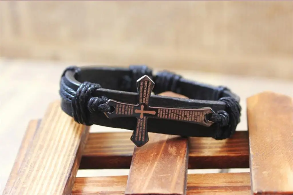 Для женщин и мужчин крест Шарм из натуральной кожи браслеты оплетка воск браслеты из веревки и кожи браслеты манжеты