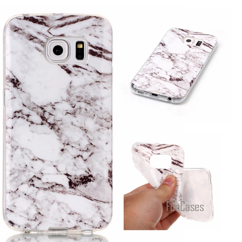 Чехлы для телефонов Samsung Galaxy S6 Edge Case изображение мрамора Обложка с рисунком сумки