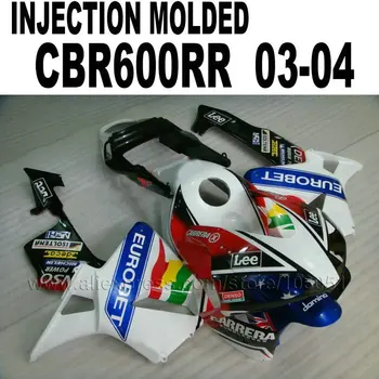 

7gifts motorcycle Injection Molding fairings for Honda cbr600 2003 2004 CBR 600 RR CBR600RR 03 04 white Eurobet body fairing ki