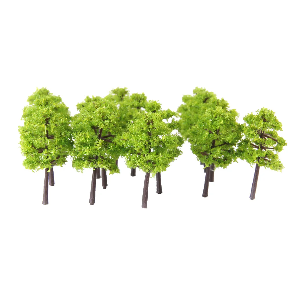 80Pcs 5cm Height Green Tree Models for RR Railway Diorama Park Garden Scenery Building Accessory