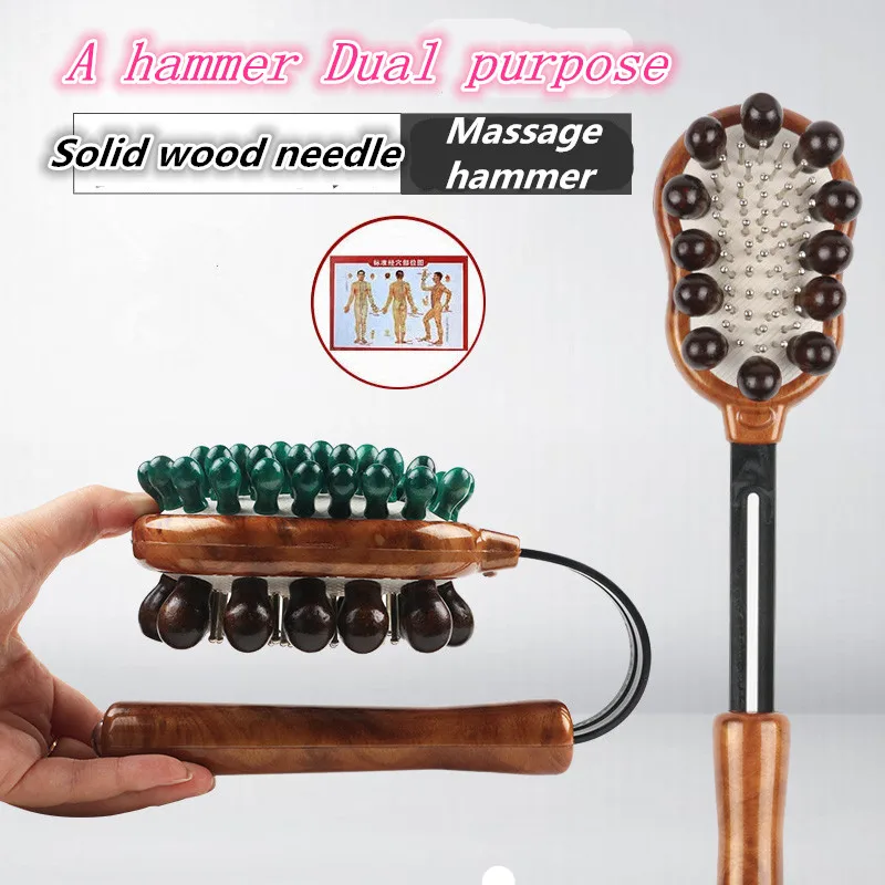 40PCS Multi functional wooden massager to knock massage neck hammer massage stickin Massage