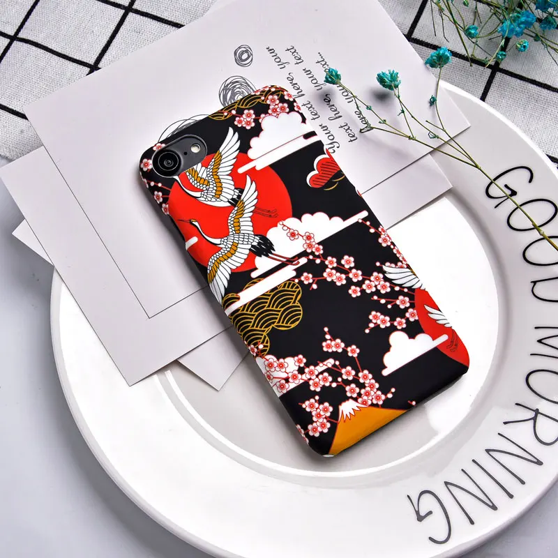 TOMKAS Animal Patterned Case For iPhone 7 6 6S Cases Cute Hard PC Cover Crane 5.5 Inch Phone Case For iPhone 7 6S 6 Plus (7)