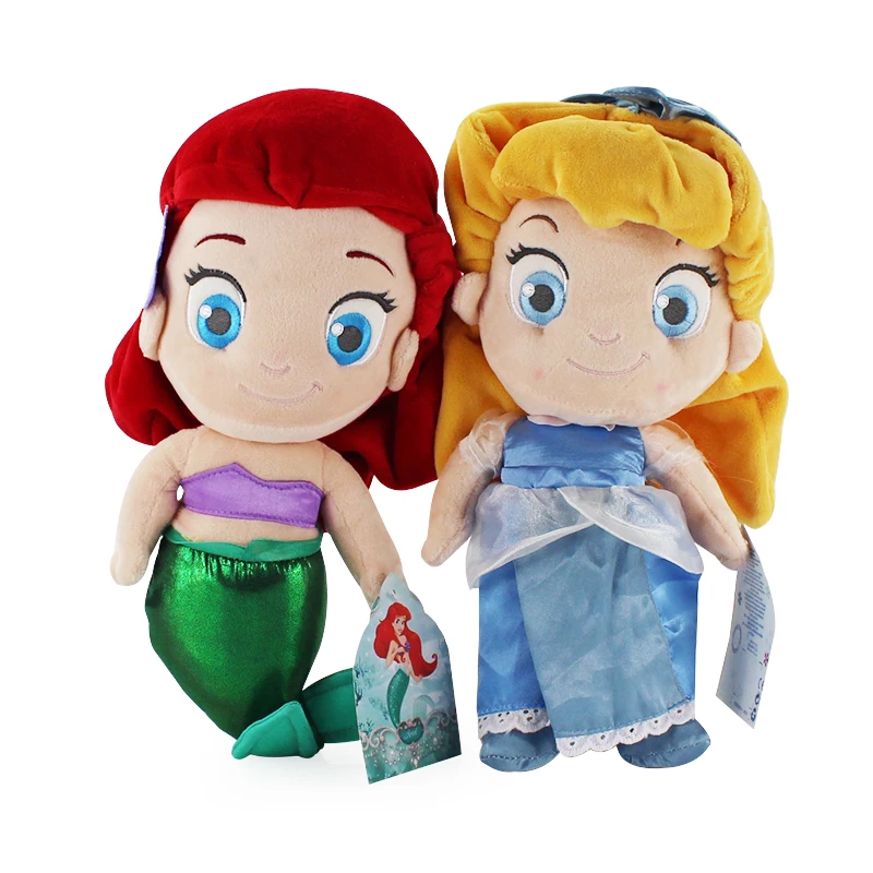 

30cm Princess Cinderella Plush Toy Doll The Little Mermaid Stuffed Doll Soft Baby Toy Gift