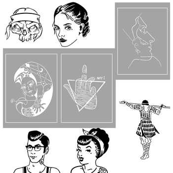 

OPHIR Tattoo Stencil For Glitter Tattoo Temporary Tattoo Stencils A4 Size Template For Henna Kit Body Painting STE007