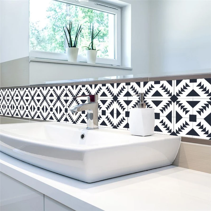 2018 New  1Roll Self Adhesive Tile Art Wall Decal Sticker DIY Kitchen Bathroom waterproof Decor Vinyl 06