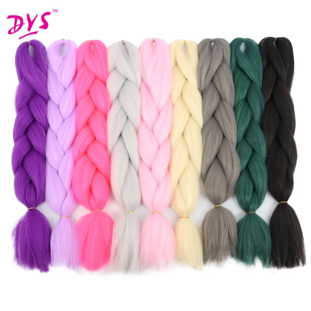Deyngs 24inch Synthetic Braiding Hair Pure Color HighTemperature Kanekalon Jumbo Braid Hair Extensions Crochet Yaki Texture 100g