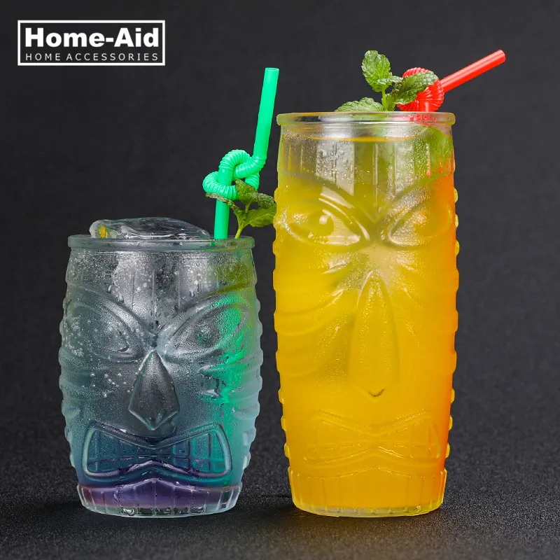 

500ml 600ml Libbey Glass Tiki Mug Hawaii Cocktail Cup Beer Beverage Mug Wine Mug Glass Easter Islander Tiki Mug Bar Tool
