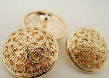 

free shippment 24mm 75pcs/lot pure metal rose gold button retro hollow suit dust coat buckles suit coat buttons shank