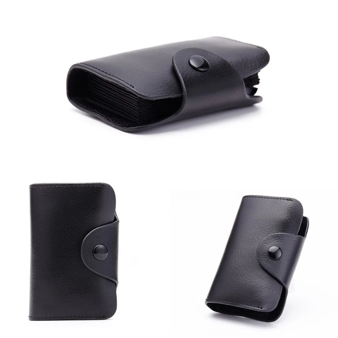 Genuine Leather Wallet Blocking Pocket Holder Credit Card Case-Men Women