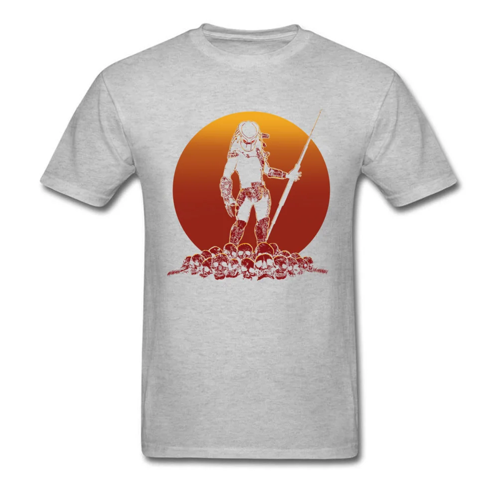 hunter on sunset 1 5503 100% Cotton Tops T Shirt for Men Print Top T-shirts High Quality Crew Neck Sweatshirts Short Sleeve hunter on sunset 1 5503 grey
