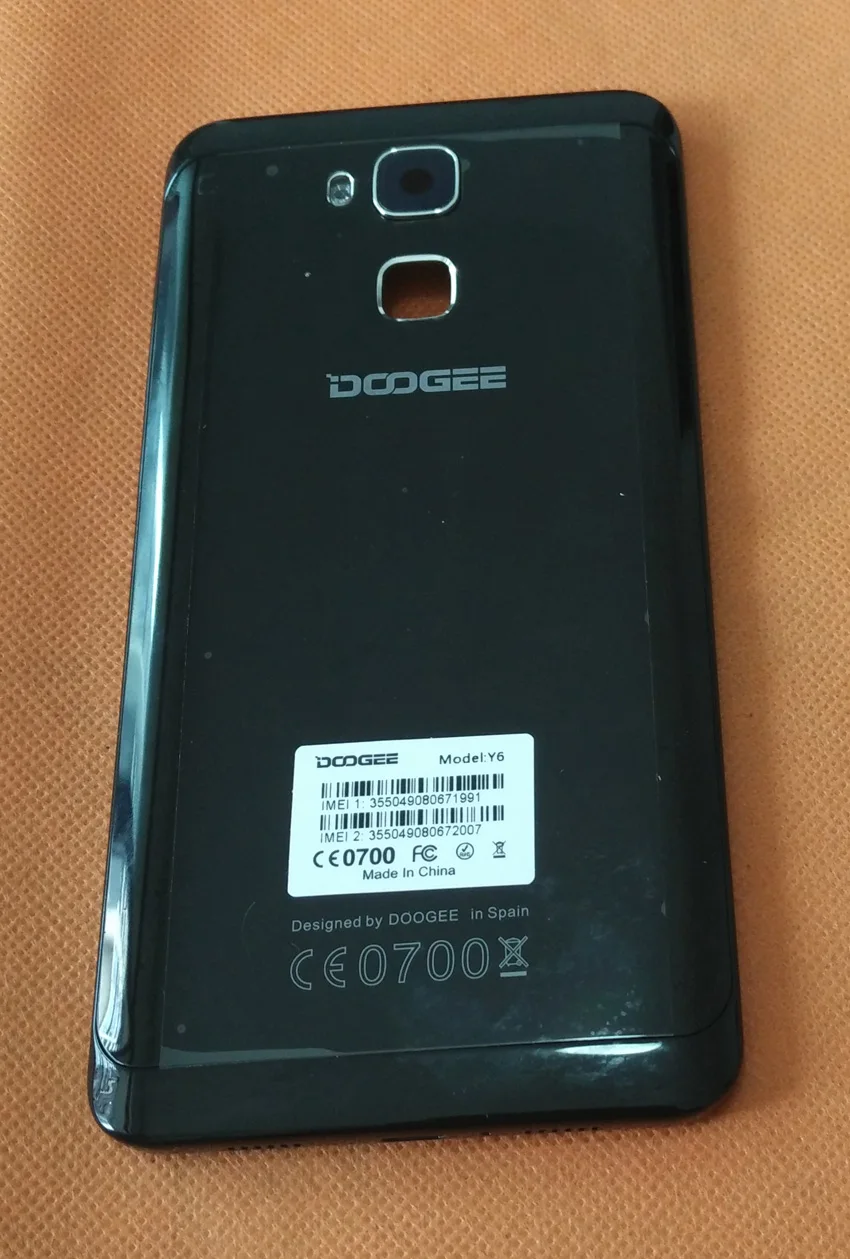 Используется защитный Батарея чехол+ стекло камеры Для Doogee Y6 Пианино черный 5.5 ''HD mtk6750 Восьмиядерный